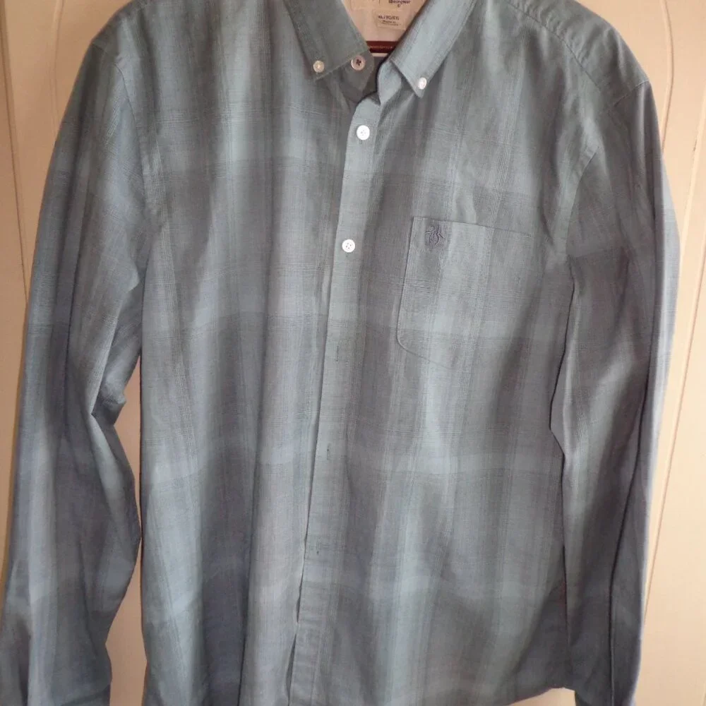 NWOT An Original Penguin by Munsingwear Button Down Blue Plaid Shirt XL/TG/EG - Picture 9 of 14